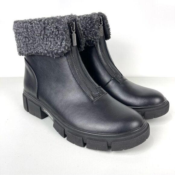 Blondo Shoes - NEW Blondo Plaka Black Leather Winter Boots Lug Sole Waterproof Women's Size 8.5